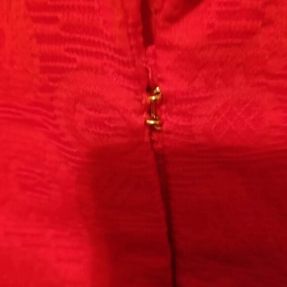 Vintage NINA COLE size 4 RED 2-piece suit SKIRT/JACKET with Shoulder Pads/Belt - Picture 4 of 9